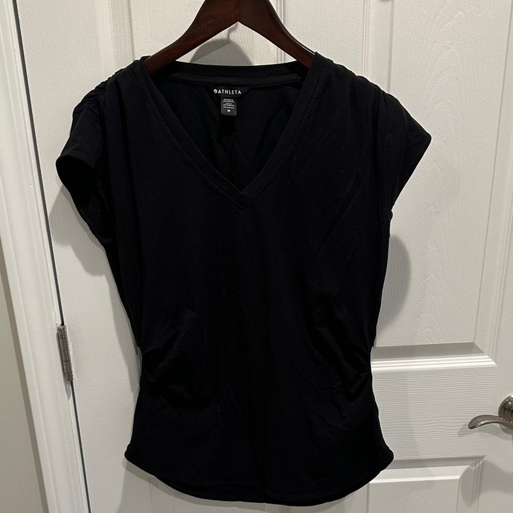 Athleta Women's Classic Black V-Neck Tee